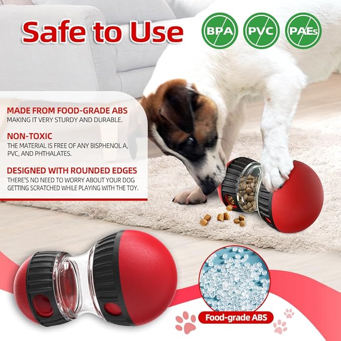 Dog Puzzle Toys, Rolling Treat Dispensing Ball, Brain Stimulation & Slow Feeder, Dog Enrichment Toys to Keep Them Busy (2PCS: Red+Green)-PawvioPets
