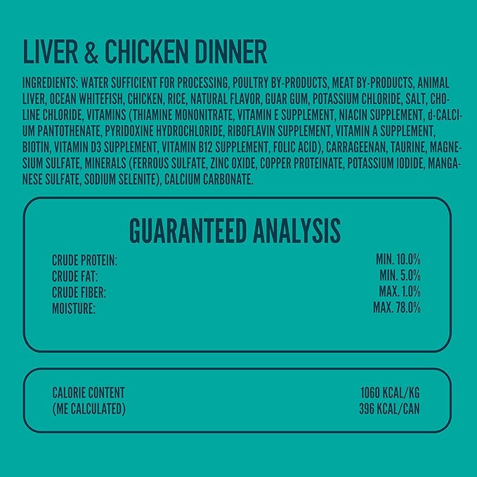 A Strong Heart Canned Wet Cat Food, Liver & Chicken Dinner - 13.2 oz Cans (Pack of 12), Made in The USA with Real Chicken & Liver-PawvioPets