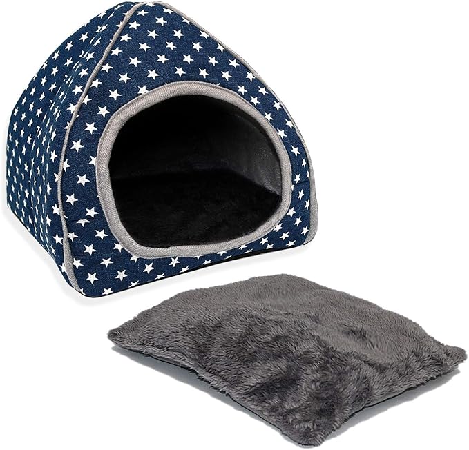 BWOGUE Guinea Pig House Bed Cozy Hamster Cave Large Hideout for Dwarf Rabbits Hedgehog Bearded Dragon Winter Nest Hamster Cage Accessories-PawvioPets