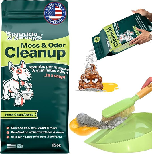 Dog Pee Cleaner | Pet Accident Cleanup Powder | Vomit Cleanup Kit for Hard Surfaces | Puppy Potty Training Aid | Dog Diarrhea Accident Absorbent | Non-Toxic Odor Remover-PawvioPets