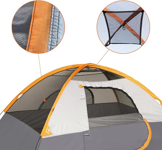 Amazon Basics Camping Tent, 3-Season Dome Design with Rainfly-PawvioPets