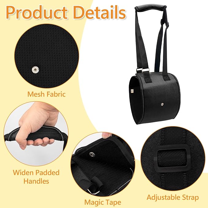 Dog Lift Harness Dog Sling for Large Dogs, Portable Dog Carrier Sling for Back Legs, Ajustable Hip Support Harness for Weak Rear Leg, Assist Senior Disabled Joint Injuried and After ACL-PawvioPets