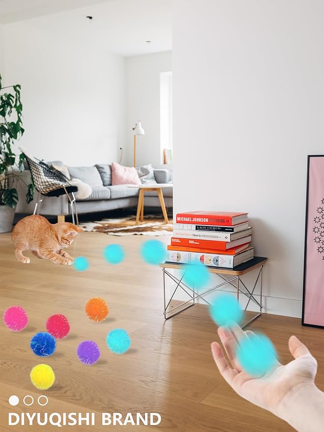 50-Pack Soft Cat Toy Balls – Fun Playtime & Exercise for All Cats (1.5 inch, Cat Toys Mega Set)-PawvioPets