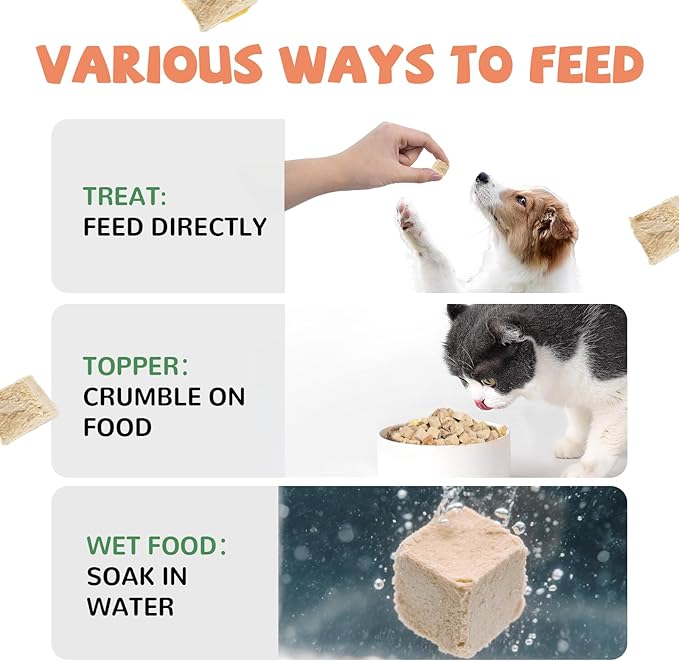 Freeze Dried Salmon Cat Treats, Single Ingredient Raw Cat Food Toppers, Healthy Training Treats for Dogs, Cats, 3.8 oz-PawvioPets