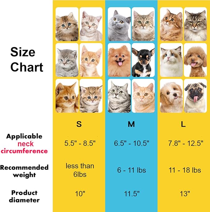 EWES Cat Cone Collar Soft L Size Alternative Neck Cones to Stop Licking Kitten Comfy Elizabethan Collars After Surgery Neuter Dog Donut Collar for Pet e Collar Recovery Shame-PawvioPets