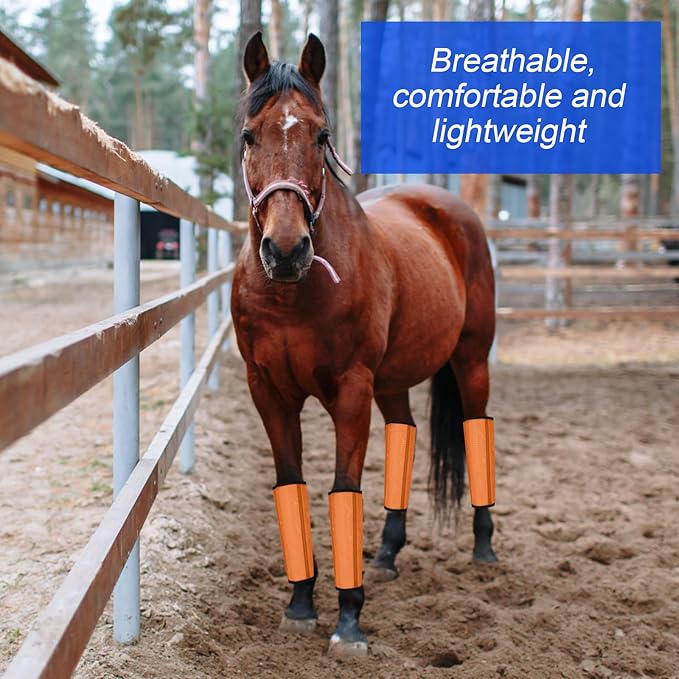 8 Pcs Mesh Fly Boots for Horse Breathable Mesh Horse Boots Protective Horse Leg Wraps Horse Leggings for Preventing Flies and Mosquitoes Bites (Light Pink, Dark Pink)-PawvioPets