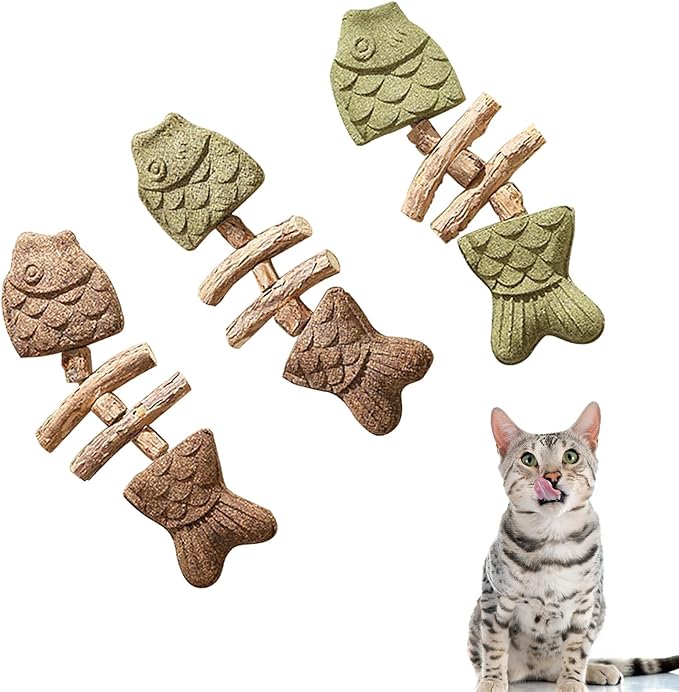 3 Pack Catnip Toys, Healthy Cat & Kitten Teeth Cleaning Dental Chew Toy, Contain Catnip, Natural Silvervine, and Gall Fruit, Interactive Cat Toys for Indoor Cats, are Edible for All Cats Breeds-PawvioPets