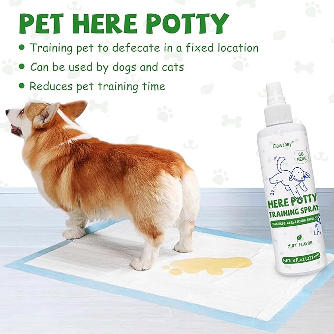 Dog Potty Spray Set, No-Go Spray & Potty Training Spray, Puppy Essentials, Stops Urination & Marking, Indoor and Outdoor Use (8 fl oz) Large Capacity, More Suitable for Multi-Dog Households-PawvioPets