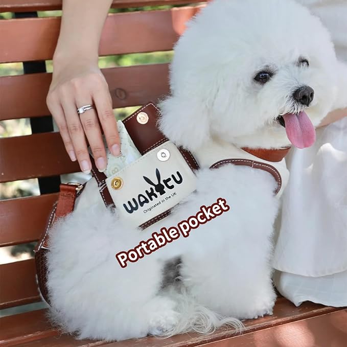 Dog Lift Harness Dog Carrier VES Harness Adjustable Leash with Small Puppy Treat Bag,Fits Most Cars,L-PawvioPets