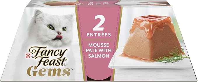 Fancy Feast Gems Pate Cat Food Mousse With Salmon and a Halo of Savory Gravy Cat Food - (Pack of 8) 4 oz. Boxes-PawvioPets