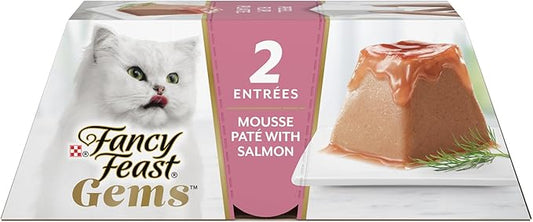 Fancy Feast Gems Pate Cat Food Mousse With Salmon and a Halo of Savory Gravy Cat Food - (Pack of 8) 4 oz. Boxes-PawvioPets