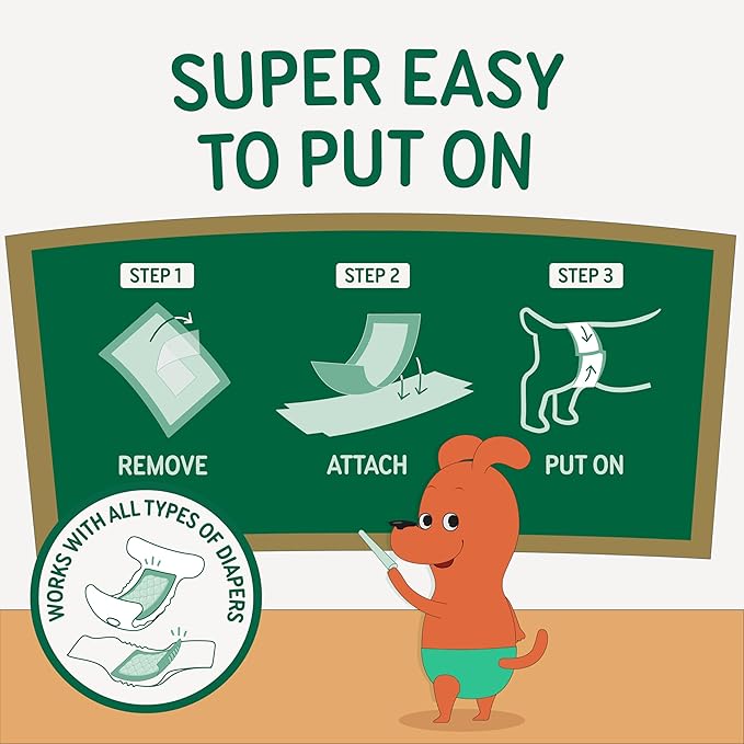 Disposable Dog Diaper Liners Booster Pads for Male & Female Dogs, 100ct, 4 Sizes Options, Doggie Diaper Inserts fit Most Types of Dog Diapers - Pet Belly Bands & Male Wraps (Large (100 ct))-PawvioPets