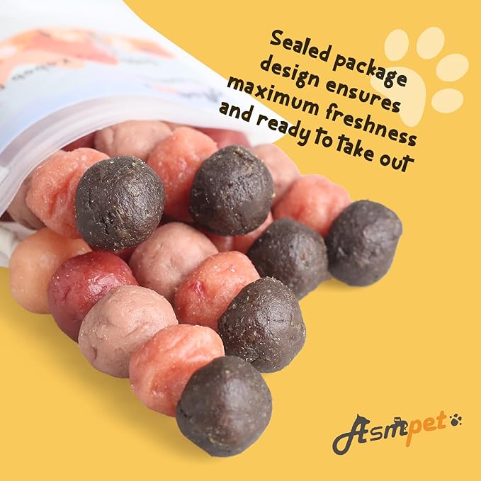 ASMPET Dog Treats Chews, Multi-Flavor Dog Kabob Snacks, Made with Chicken, Duck, Salmon, Rabbit and Beef, Rawhide Sticks for Dogs-PawvioPets