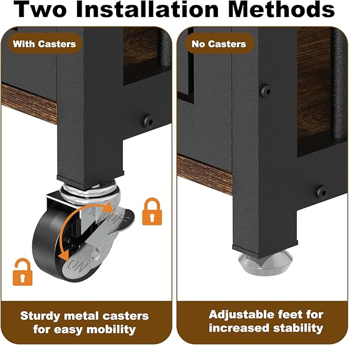 EasyCom 42"/41"/33" Dog Crate Furniture with Name Tag, XL Heavy Duty Dog Kennel Indoor for Large and Medium Dogs, Double-Doors Sturdy Dog Cage for Anxiety Dog, Decorate House as TV Stand-PawvioPets