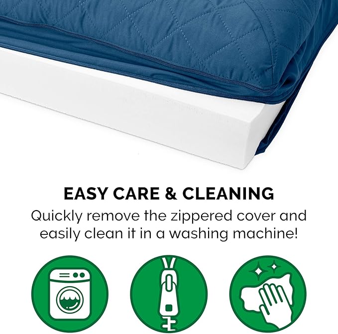 Furhaven Orthopedic Dog Bed for Large Dogs w/ Removable Bolsters & Washable Cover, For Dogs Up to 125 lbs - Quilted Sofa - Navy (Blue), Jumbo Plus/XXL-PawvioPets