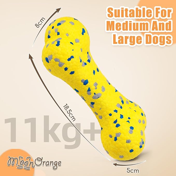 2Pcs Upgrade Bone Dog Balls+Rugby Dogs Toys for Aggressive Chewers, Indestructible Tennis Balls for Dogs (Yellow)-PawvioPets