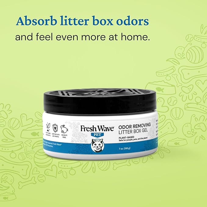 Fresh Wave Odor Removing Litter Box Gel, 7 oz. |Pack of 2 | Safer Pet Odor Eliminator for Home and Litter Box Area-PawvioPets