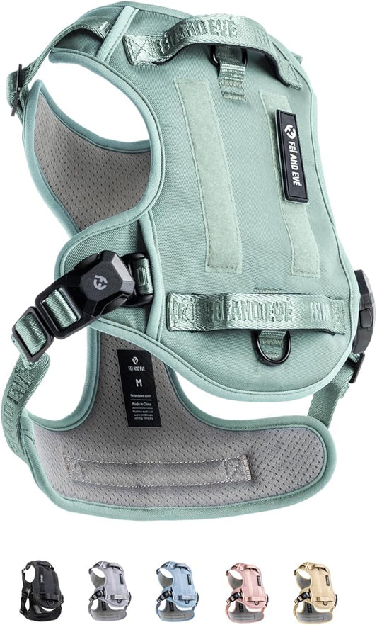 2025 New Edition, Fei & Eve MagEase Dog Harness - 3-Second Magnetic Buckles | 3-Point No-Pull Control | Heavy-Duty 900D Nylon | Dual Safety Handles | Breathable Mesh | Adjustable Fit | X-Large, Green-PawvioPets