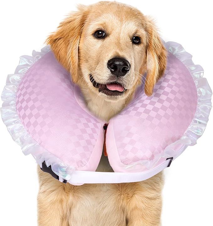 CuteBone Inflatable Dog Cone Alternative for Large Dogs After Surgery-Double Adjustable Neck Range P23SO00101XL-PawvioPets