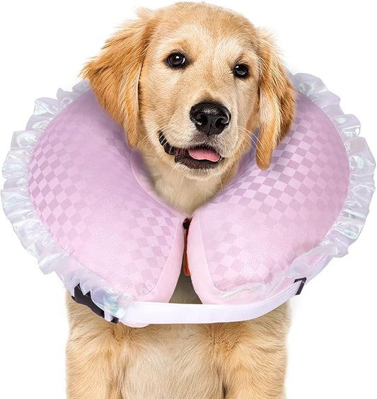 CuteBone Inflatable Dog Cone Alternative for Large Dogs After Surgery-Double Adjustable Neck Range P23SO00101XL-PawvioPets