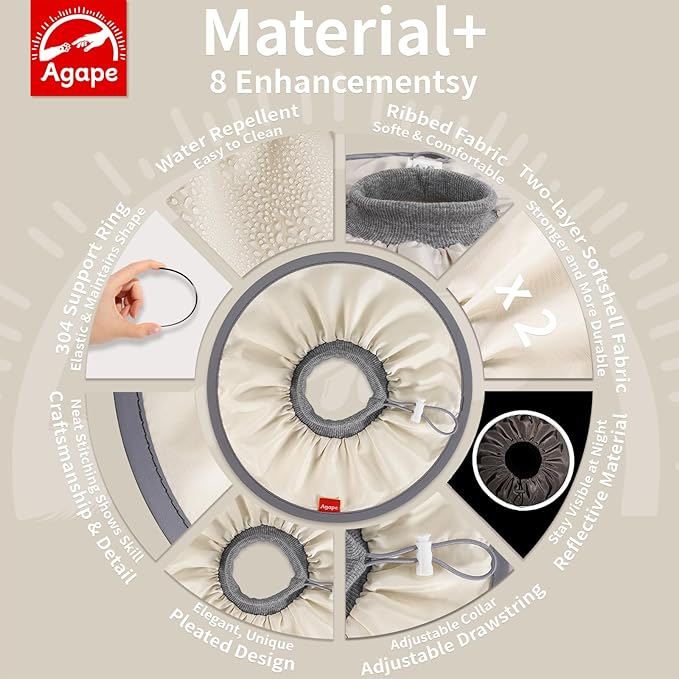 Agape Soft Cat Cone, Comfy Collar to Stop Licking & Scratching, Lightweight Recovery Collar for Cats After Surgery, Adjustable Elizabethan Collar for Neuter Recovery, Waterproof Neck Cones for Cats-PawvioPets