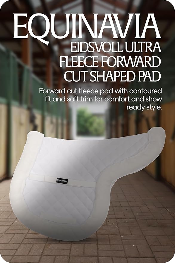 Equinavia Eidsvoll Forward Cut Shaped English Saddle Pad for Show Jumping with Ultra Fleece Trim-PawvioPets