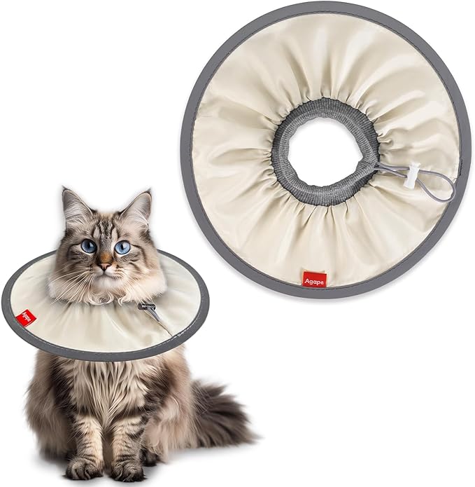 Agape Comfortable Cat Cone - Lightweight Soft Recovery Collar for Cats After Surgery - Protective E-Collar for Small, Medium, and Large Cats - Stops Licking & Scratching for Wound Care-PawvioPets