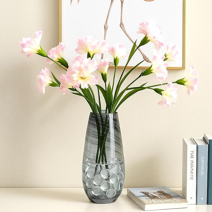 FUTUREPLUSX 1LB Clear Flat Glass Marbles, Vase Filler Glass Pebbles Floral Beads Table Aquarium Gravel Decoration DIY Craft-PawvioPets