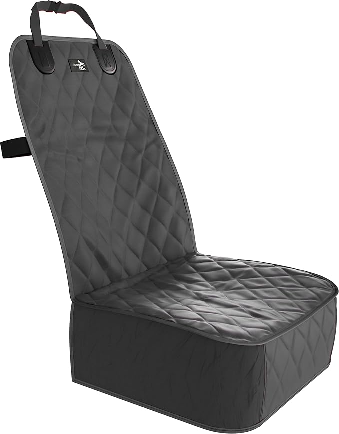 Active Pets Dog Car Seat Cover, Waterproof Front Seat Protector for SUV Truck Sedan, Pet Safety Travel Comfort System with Universal Fit, Black-PawvioPets