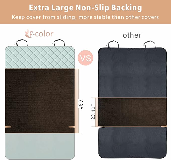 F-color SUV Cargo Liner for Dogs, Water Resistant Pet Cargo Cover Dog Seat Cover Mat for SUVs Sedans Vans with Bumper Flap Protector, Non-Slip, Large Size Universal Fit, Grey-PawvioPets