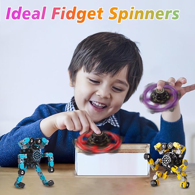 Fidget Spinners for Kids and Adults Stress Relief Sensory Fidget Toys for Boys and Girls Fingertip Gyros Toy Sensory Toy for Kids 2 Pcs Party Favors-PawvioPets