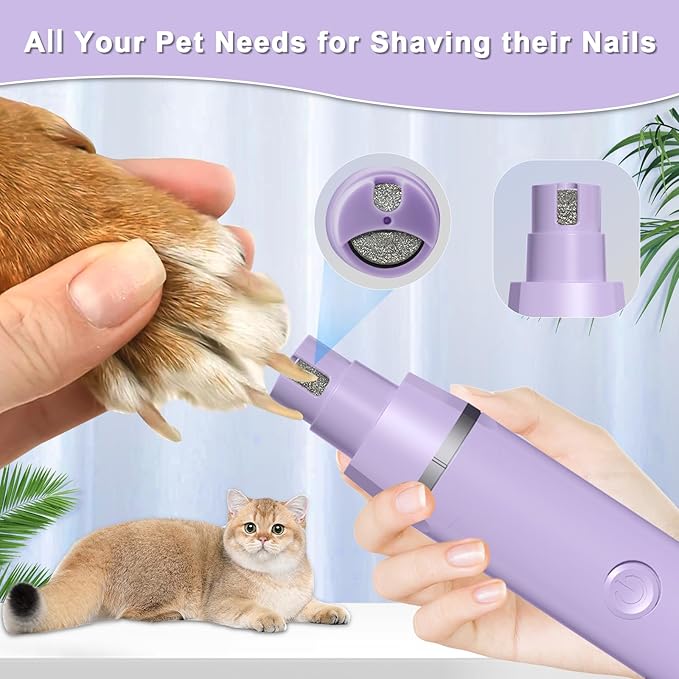 Dog Grooming Clippers Kit-Electric Rechargeable Cat Trimmer Tools-Cordless Quiet Pet Nail Paw Grinder-4 in 1 Multifunctional Low Noise Shaver-Razor for feet Face Ears Toenail Eye-PawvioPets