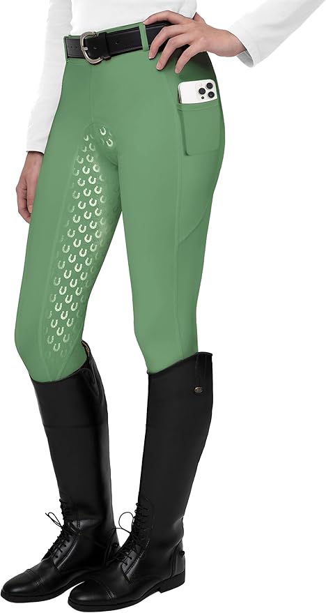 FitsT4 Sports Women's Full Seat Riding Tights Active Silicon Grip Horse Riding Tights Equestrian Breeches-PawvioPets