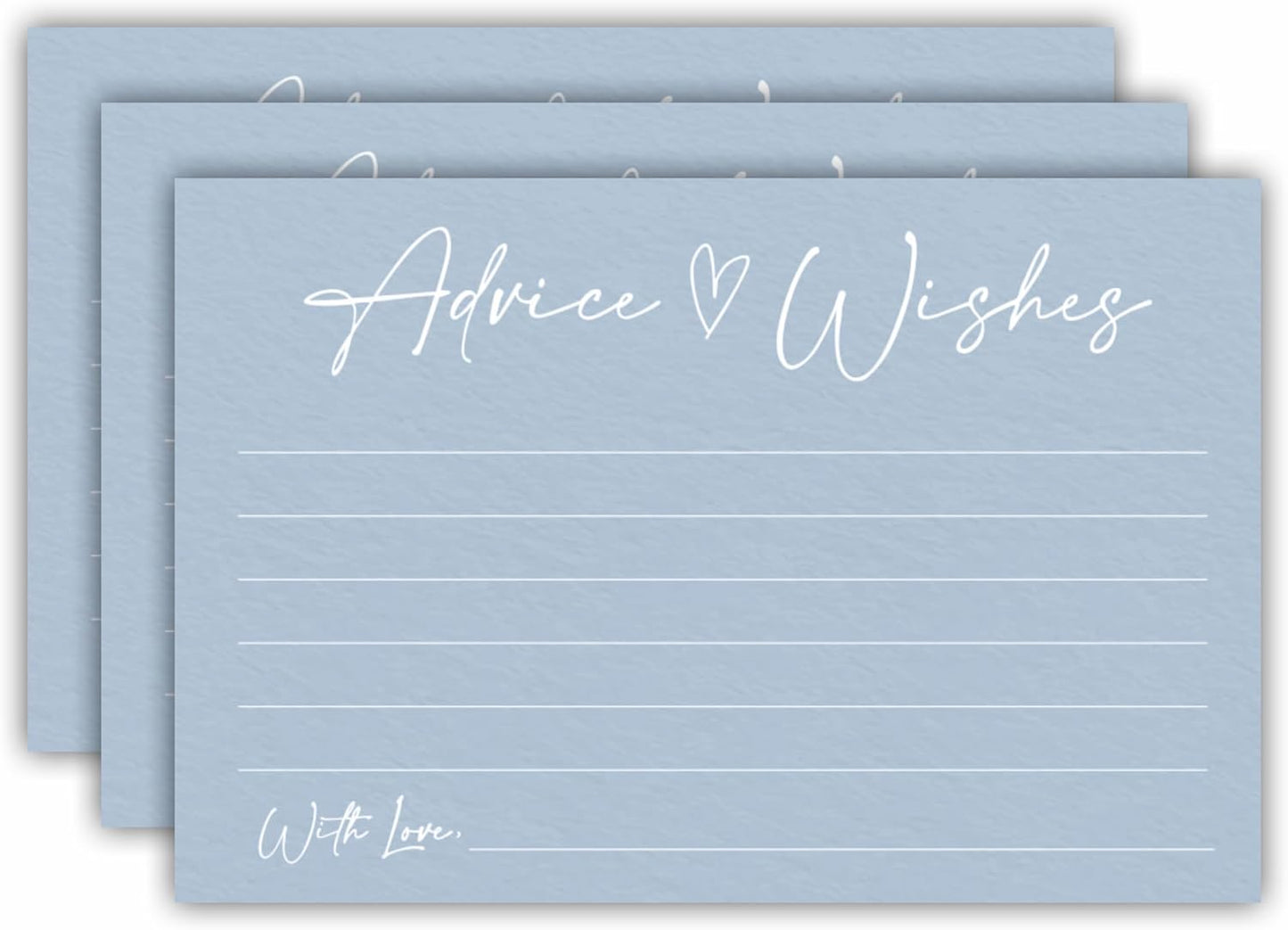 Advice And Wishes Cards, 30 Minimalism Blue Wishes Cards For Wedding, Bridal Shower, Advice And Wishes For The Mr And Mrs, Baby Shower, Graduation, Retirement, Anniversary, Party Favor- A03