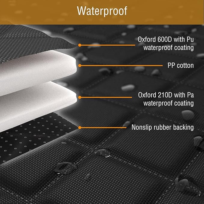 Active Pets Dog Car Seat Cover, Waterproof Front Seat Protector for SUV Truck Sedan, Pet Safety Travel Comfort System with Universal Fit, Orange-PawvioPets