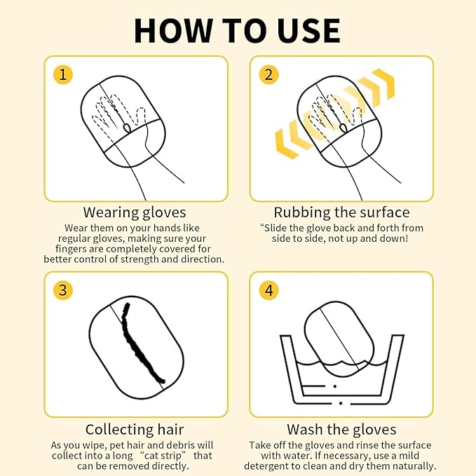 3pcs Pet Hair Removal Glove for Cats & Dogs, 2025 New Upgrade Efficient Grooming Gloves for Pet Hair, Reusable Cat Dog Electrostatic Hair Remover Grooming Glove Tool-PawvioPets