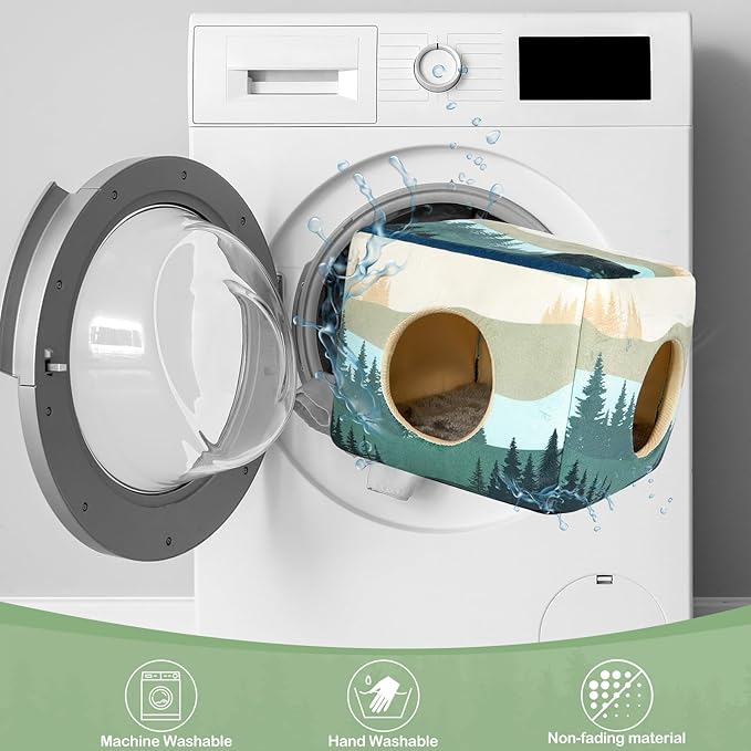 Bienbee Guinea Pig Hideout, Washable Guinea Pigs House Cozy Guinea Pigs Bed for Small Pet Bunny/Rabbit/Hamster/Chinchilla Guinea Pig Accessories Forest Landscape-PawvioPets