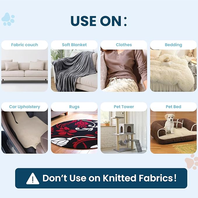 3 in 1 Analan Cat Brush Pet Hair Remover for Dog & Cat, Self-Cleaning Slicker Brush for Pet Grooming, Perfect Pet Hair Removal Tool for Furniture Carpets Couches and Bedding (Sky Blue)-PawvioPets