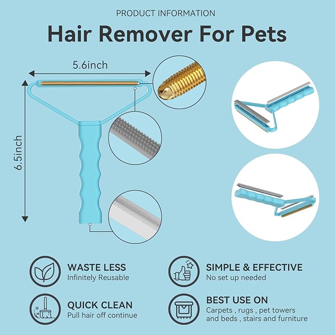 Carpet Rake,Lint Remover,Carpet Rake for Pet Hair Removal,Lint Brush,Lint Shaver for Carpets, Car Mat,Couch,Pet Bed,Furniture & Rug(3-Pack)-PawvioPets