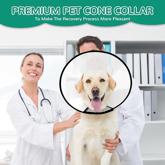 GLADOG Soft Cone Collar, 3 PCS (XL is Only 1 PCS) Flexible Plastic Cone for After-Surgery Recovery, Adjustable E-Collar for Large/Medium/Small Dogs and Cats-PawvioPets