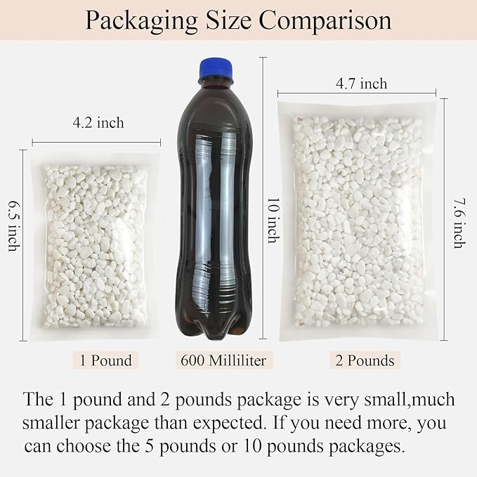 5 lbs White Pebbles for Indoor Plants, 3/8 Inch Decorative White Gravel, Polished River Rocks for Potted Plants Vase Cactus Bird Bath and Outdoor Garden Landscaping-PawvioPets