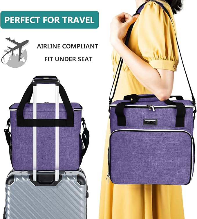 BAGLHER Dog Travel Bag, Pet Travel Bag (ALL Pet Travel Supplies), With 2 Pet Food Containers and 2 Collapsible Silicone Bowls; Essential Kits for Pet Travel Purple-PawvioPets