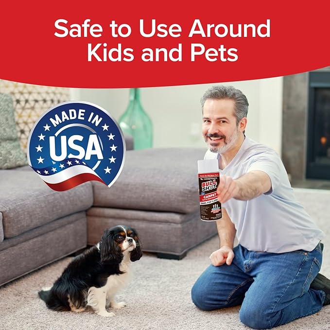 Bull Shot Carpet Spot & Stain Remover by Horsepower, AS-SEEN-ON-TV, Made In USA, Just Point & Spray, Stain-Lifting Foam-Action, Pet Stains & Odors, Coffee, Soda, Wine, Grease, New & Old Stains & More-PawvioPets
