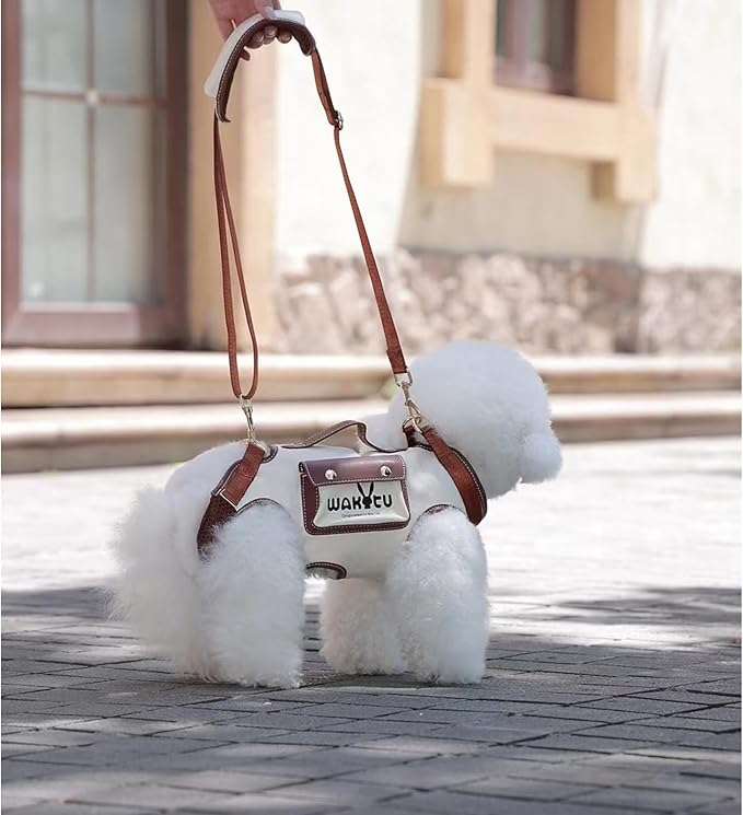 Dog Lift Harness Dog Carrier VES Harness Adjustable Leash with Small Puppy Treat Bag,Fits Most Cars,XS-PawvioPets