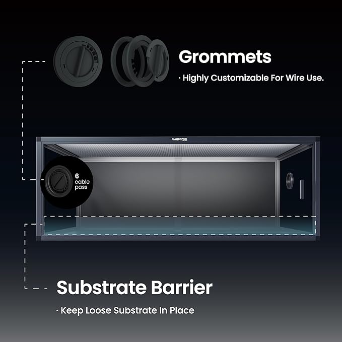 85 Gallon Reptile Tank, Front Opening Snake Tank for Easy Maintenance, Reptile Enclosure with Top Screen Ventilation 48''x24''x18''-PawvioPets