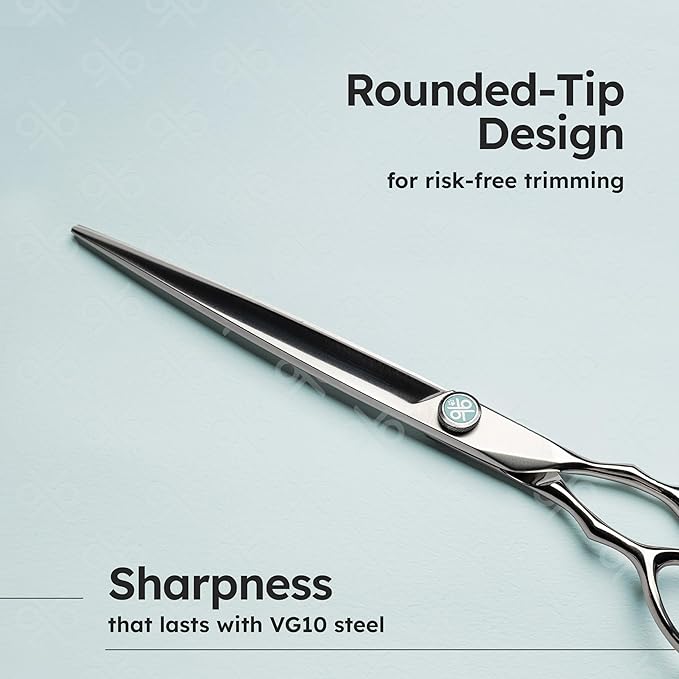 8" Dog Grooming Scissors – Handcrafted, Ergonomic, VG10 Stainless Steel for Sharper, Tougher, Better Edge Retention, Lightweight Shears with 3D Convex Blade for Dogs and Cats-PawvioPets