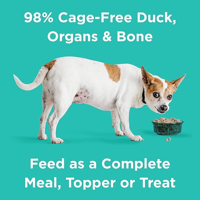 BIXBI Rawbble Freeze Dried Dog Food, Duck Recipe, 12 oz - 95% Meat and Organs, No Fillers - Pantry-Friendly Raw Dog Food for Meal, Treat or Food Topper - USA Made in Small Batches-PawvioPets