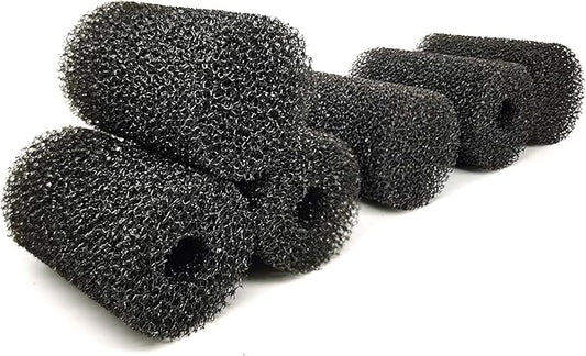 6X Pre-Filter Sponge for Aquarium Shrimp Fry Fish Tank Filter Pump Prefilter Sponge Replacement Foam Cover 2.4 X 1.4 Inch with 0.4" Hole Diameter-PawvioPets