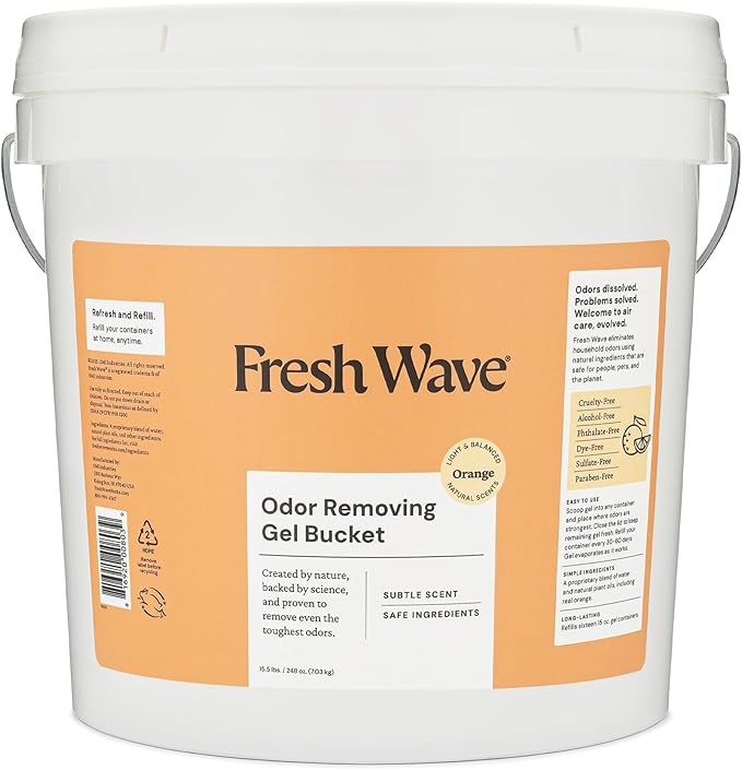 Fresh Wave Odor Removing Gel Bucket, 15.5 lb. (248 oz.) | Orange Scent Refill-PawvioPets