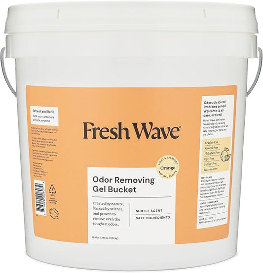 Fresh Wave Odor Removing Gel Bucket, 15.5 lb. (248 oz.) | Orange Scent Refill-PawvioPets